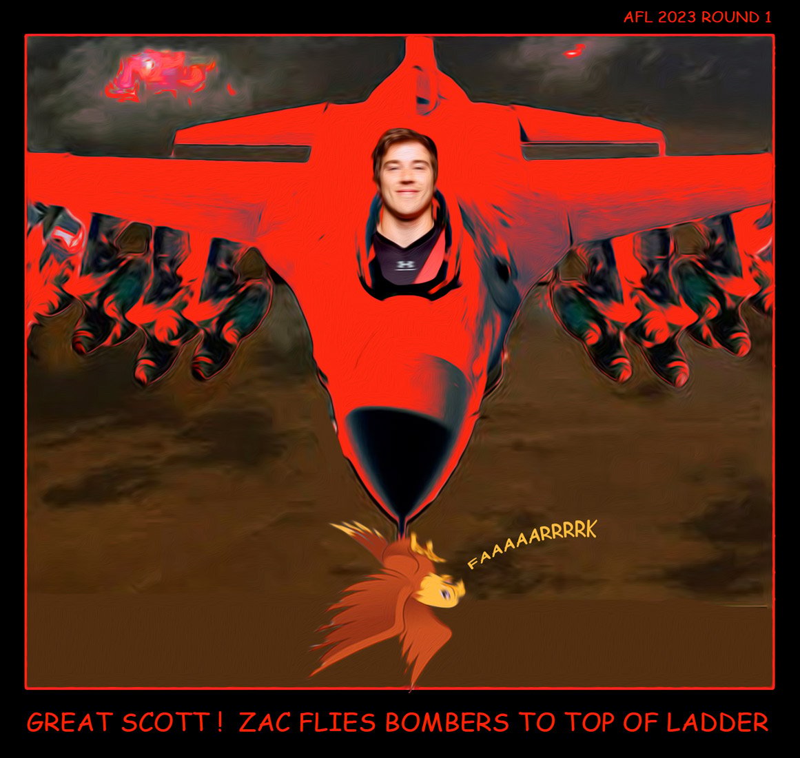Zac Top — Footy cartoon by Peter Gillies