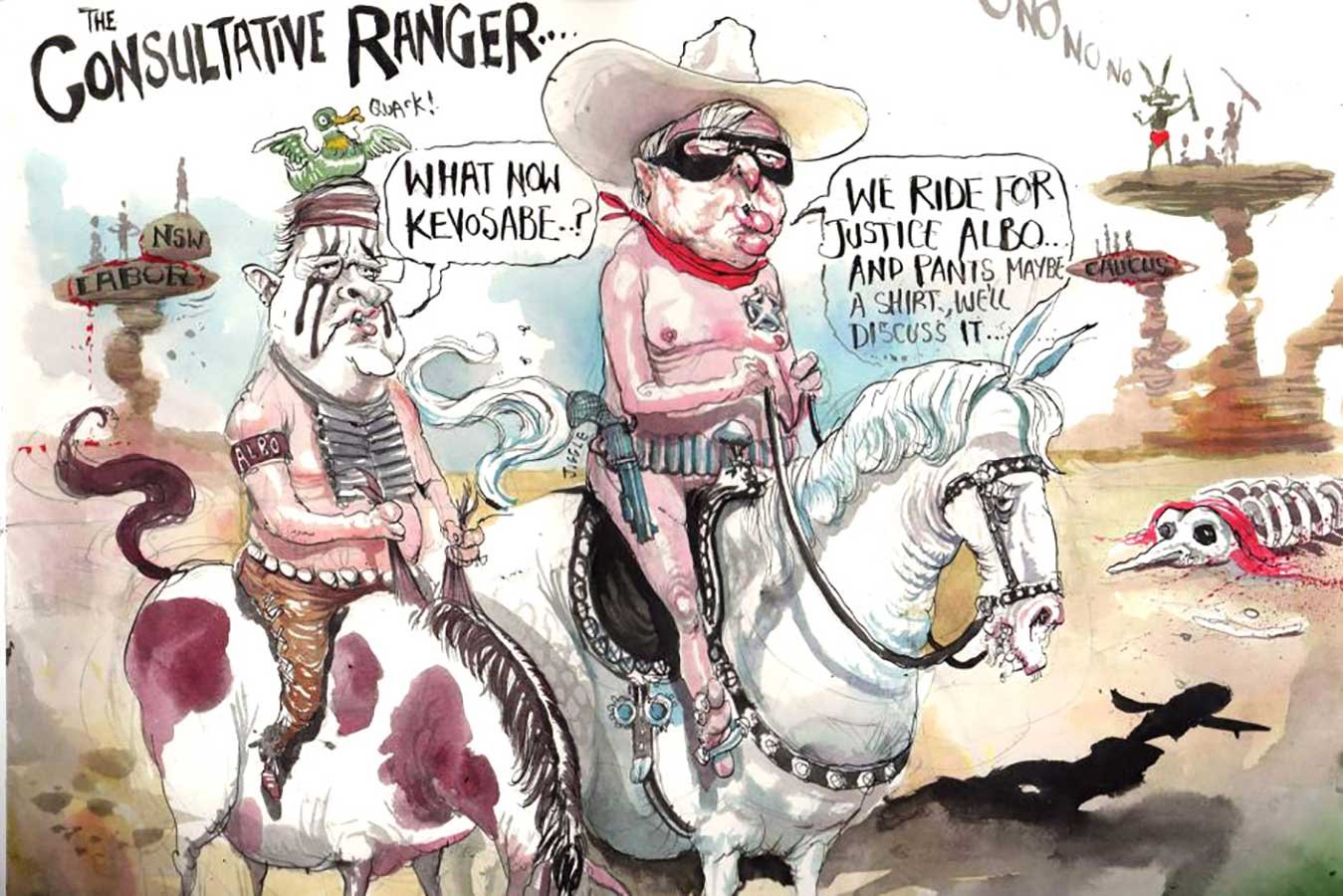David Rowe Consultative Ranger — Pro cartoon by Peter Gillies