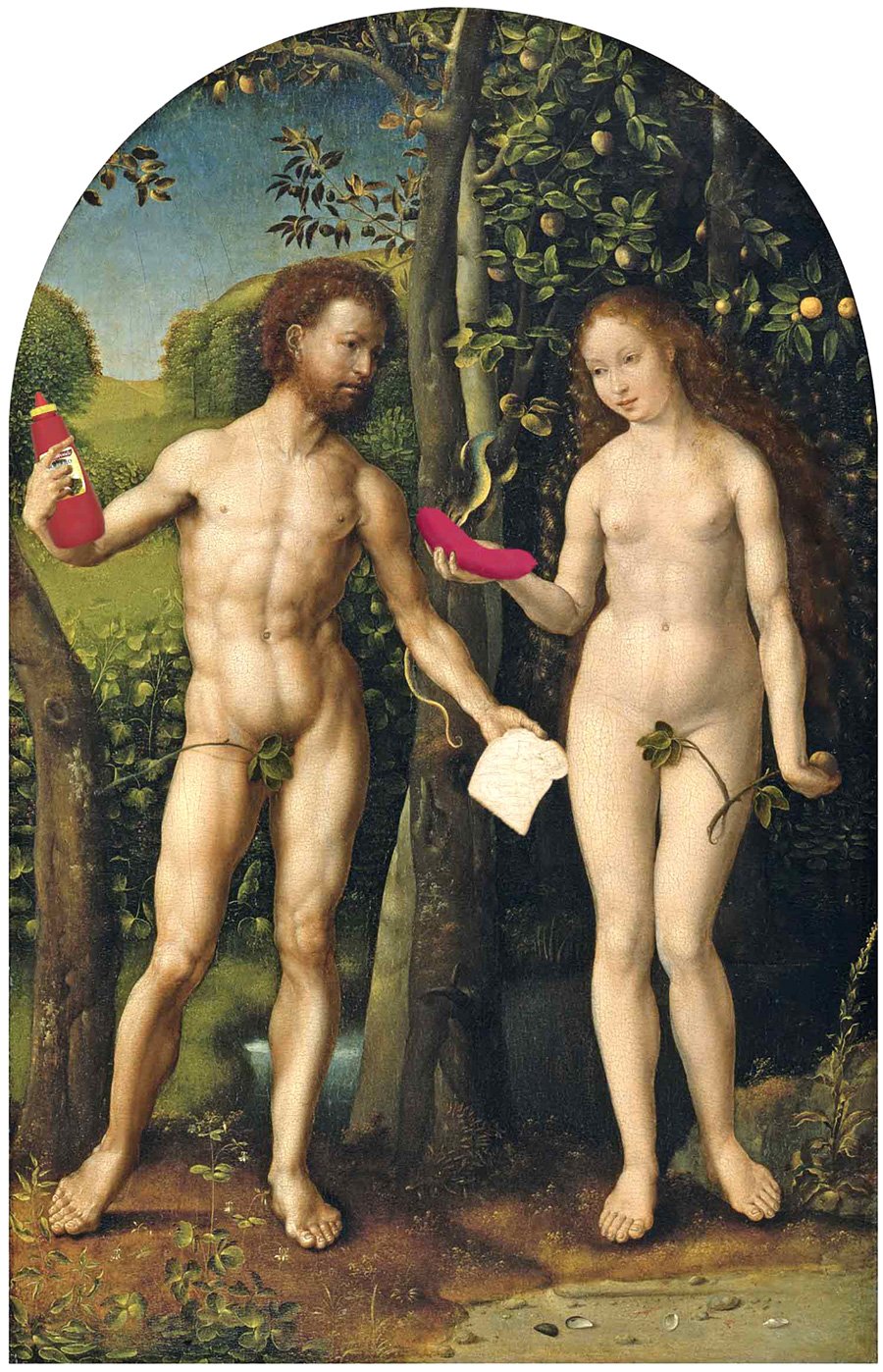 2014 Saveloy In Art Gossaert_Adam_and_Eve — Others cartoon by Peter Gillies