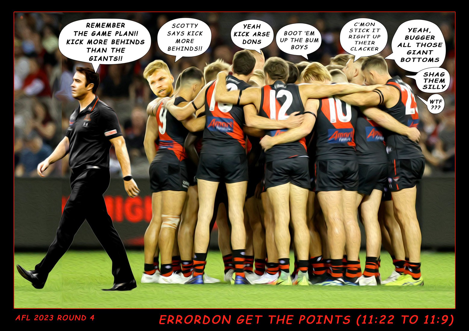 Behinds — Footy cartoon by Peter Gillies