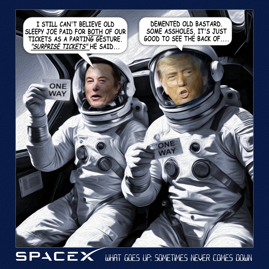 SpaceX — Polliedom cartoon by Peter Gillies