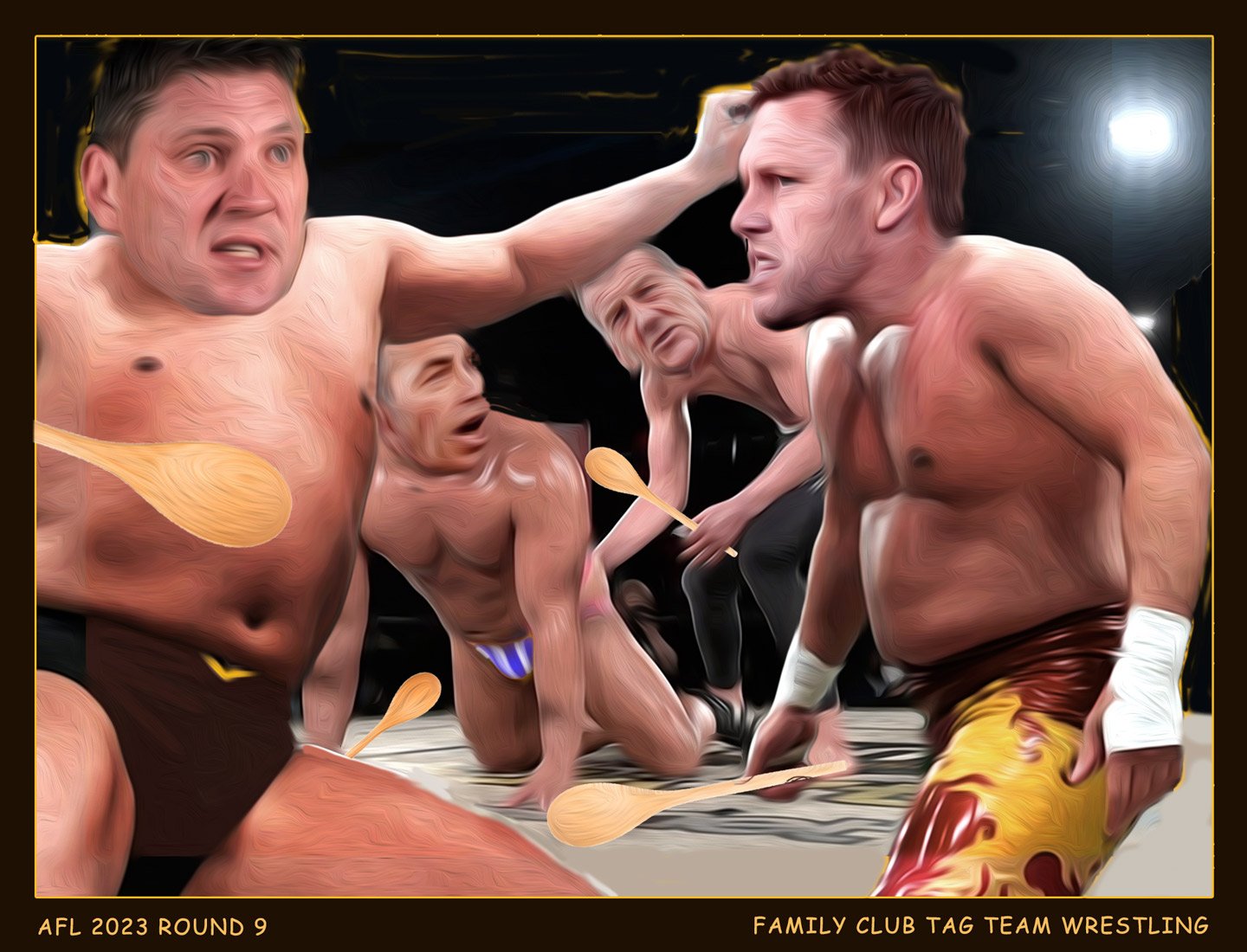 Tag Team — Footy cartoon by Peter Gillies