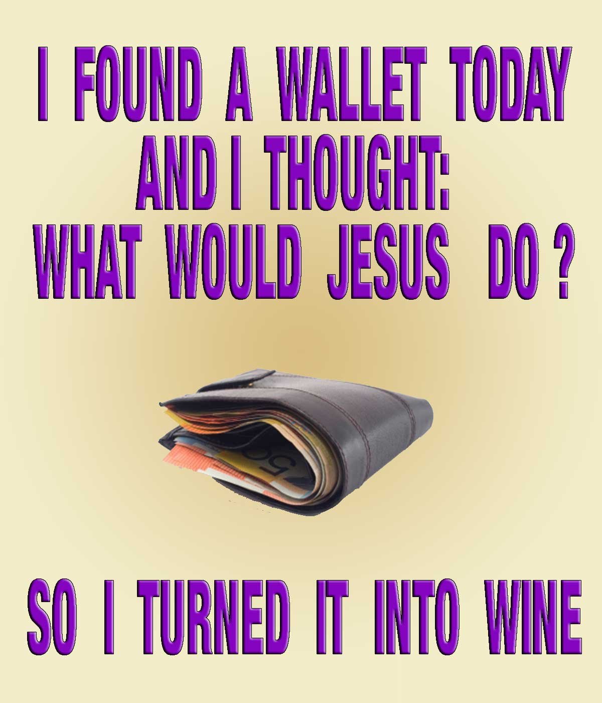 Wallet — Recycled cartoon by Peter Gillies