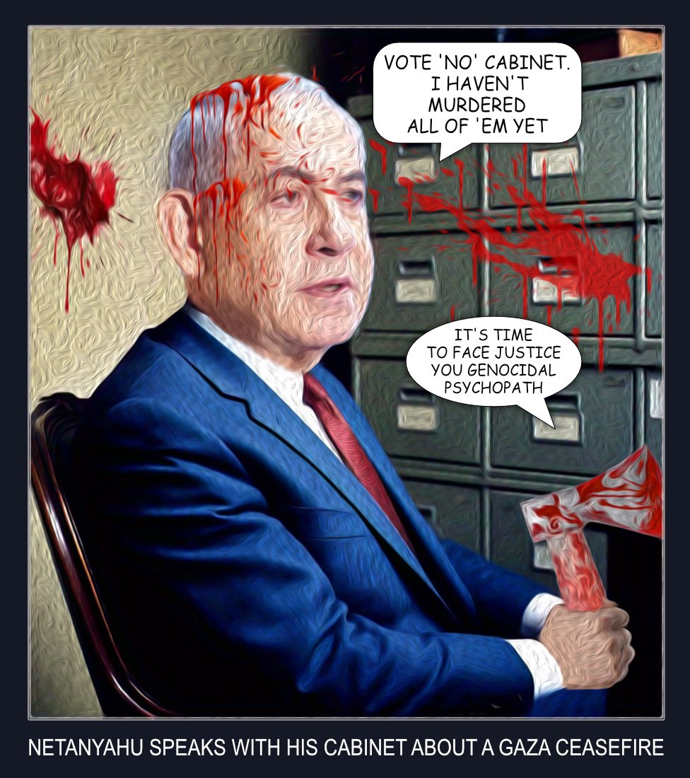 Netanyahu Cabinet — Polliedom cartoon by Peter Gillies
