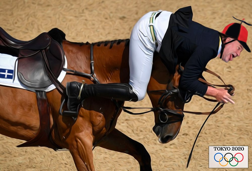 2021 Olympics Equestrian — Others cartoon by Peter Gillies