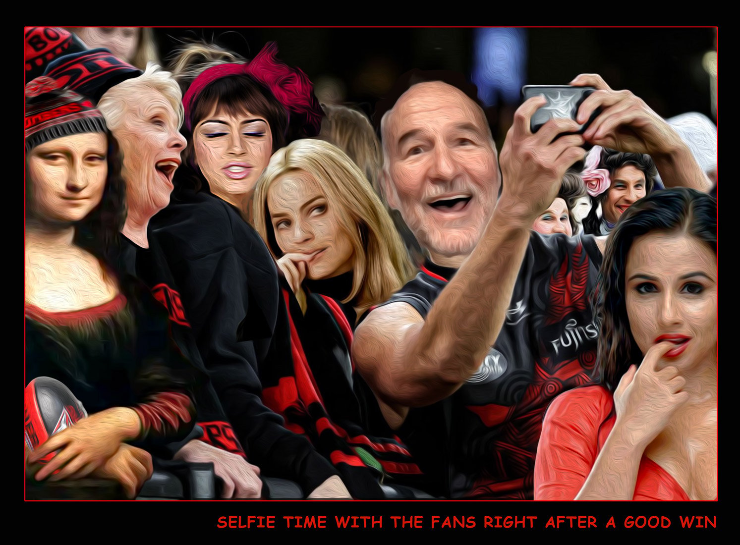 Selfie Time — Footy cartoon by Peter Gillies