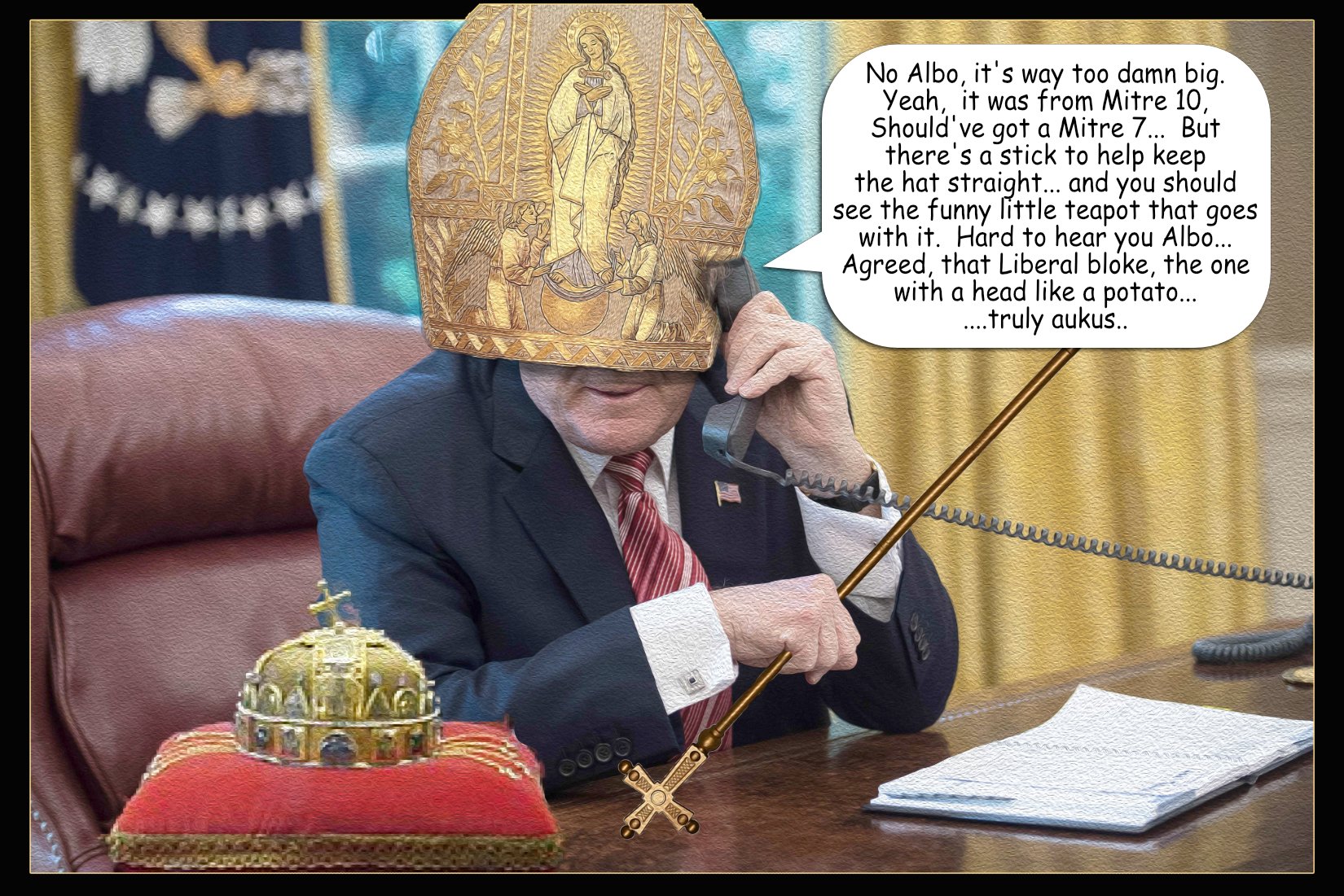 Pope Don — Polliedom cartoon by Peter Gillies