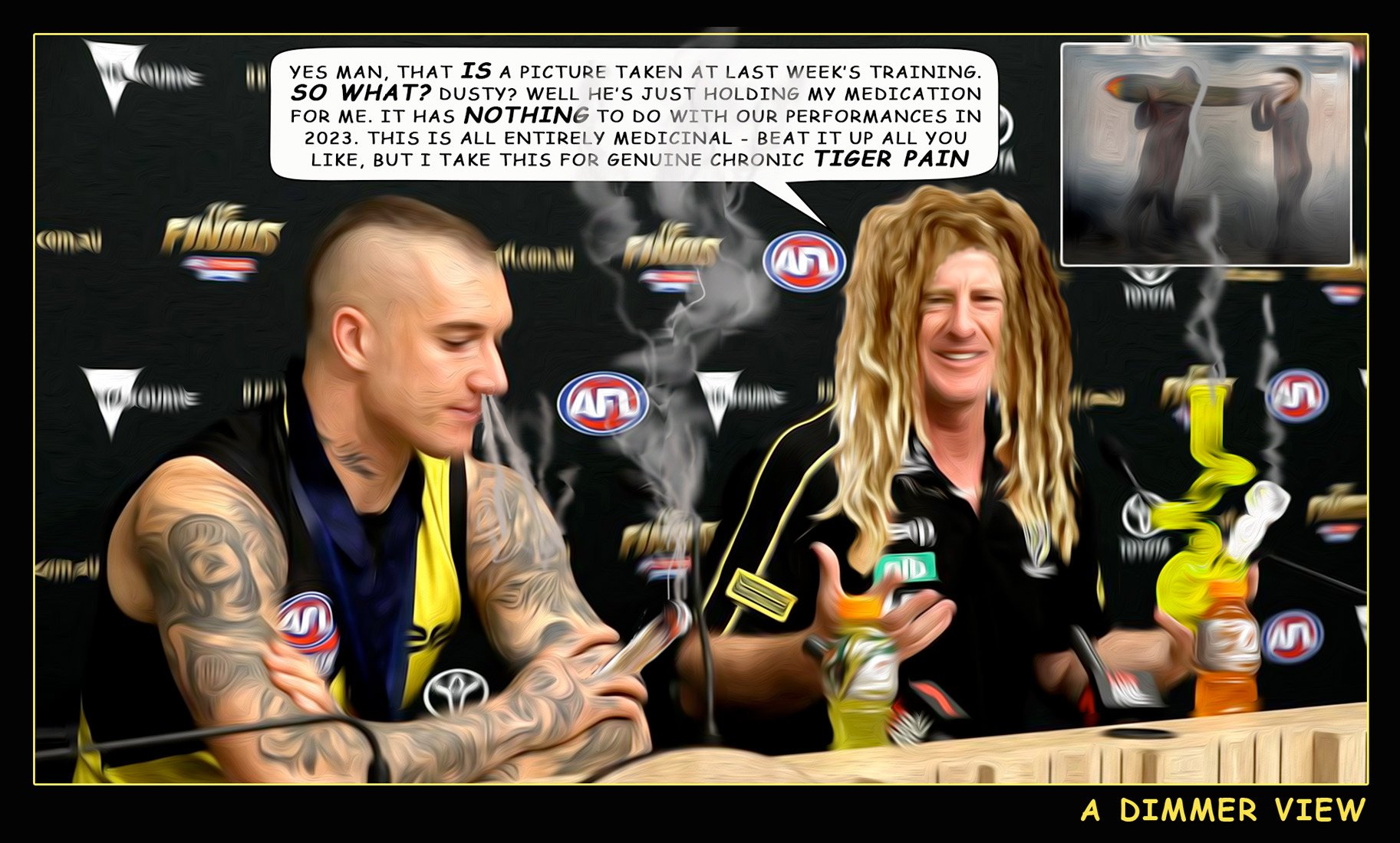 Dimmer View — Footy cartoon by Peter Gillies
