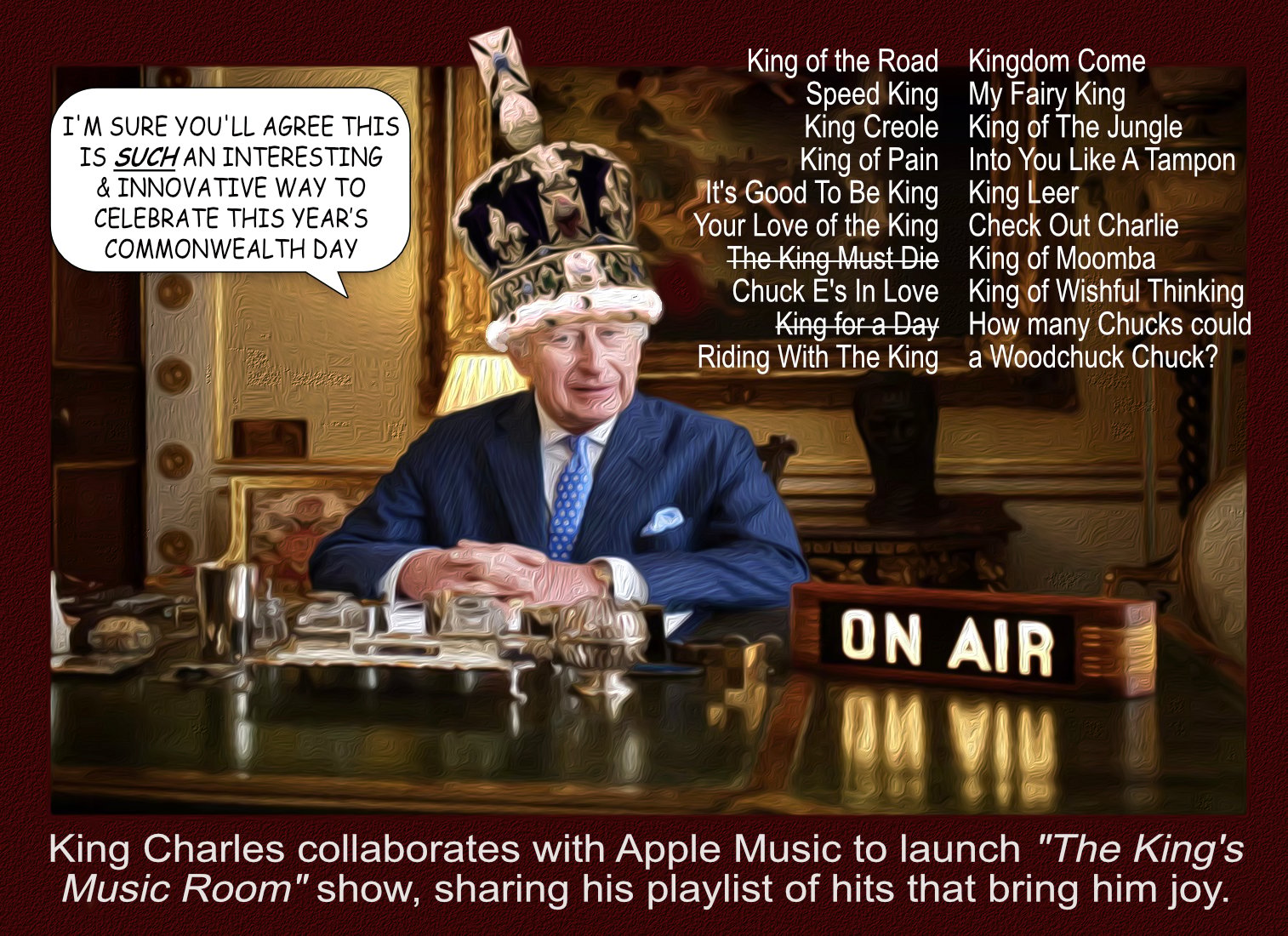 King Songs — Polliedom cartoon by Peter Gillies