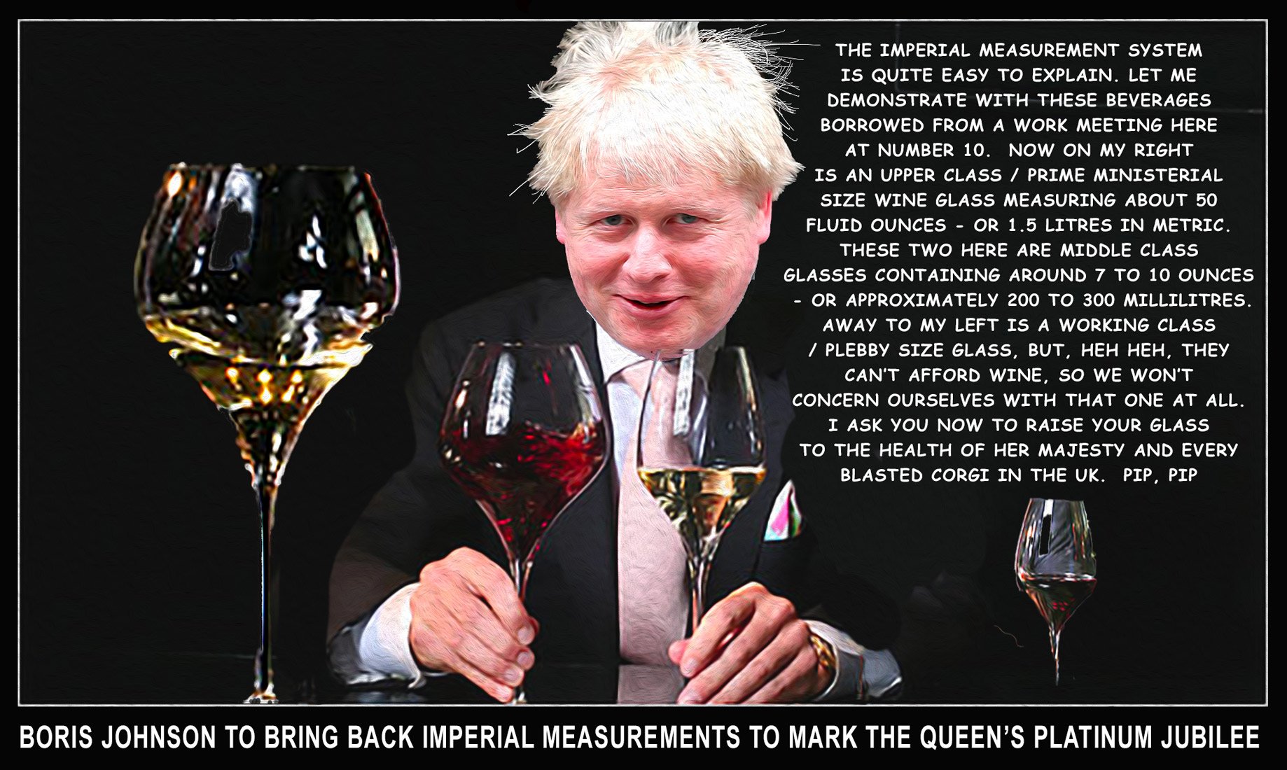 Boris Imperial Measures — Polliedom cartoon by Peter Gillies