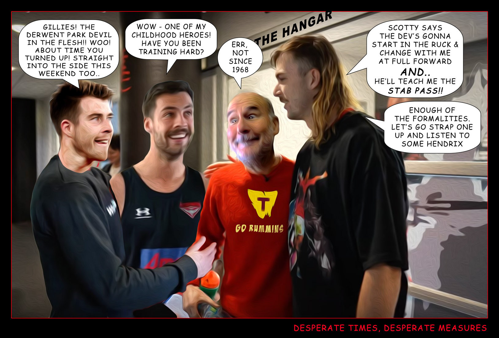 The Dev — Footy cartoon by Peter Gillies