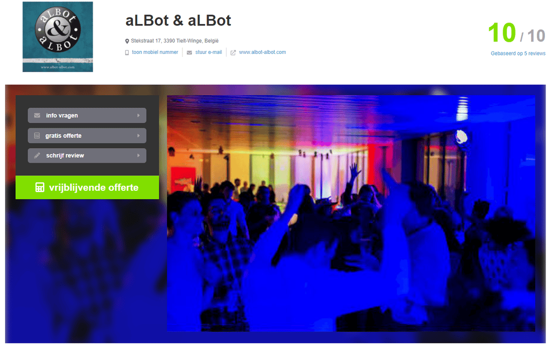 aLBot & aLBot op eventplanner.be