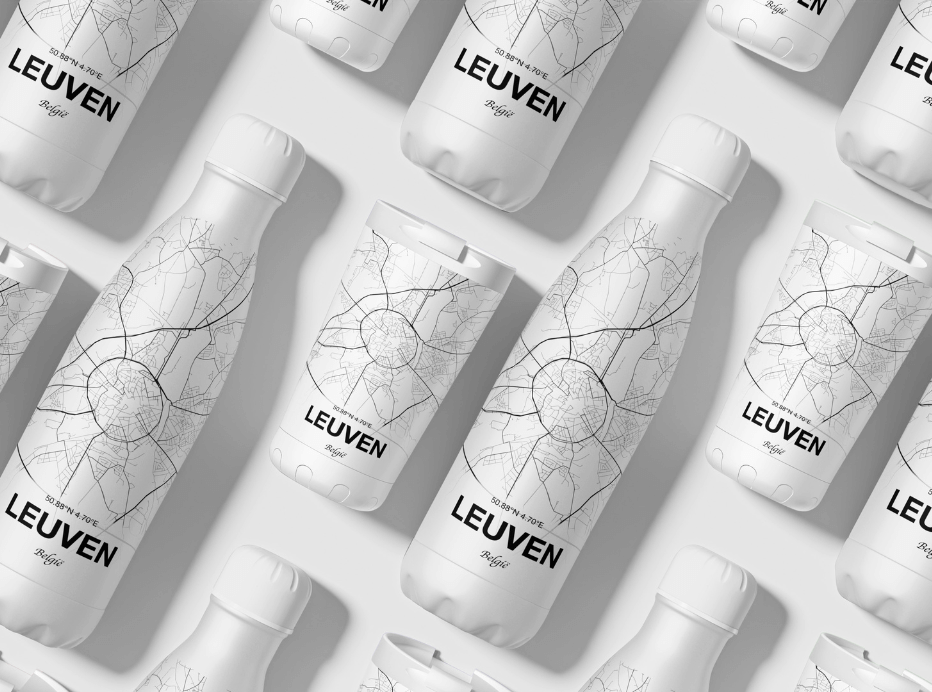 Waterfles Leuven cartografische schets