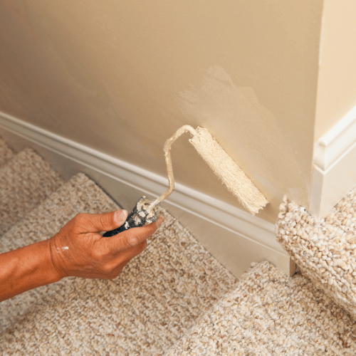 Interior painting in progress