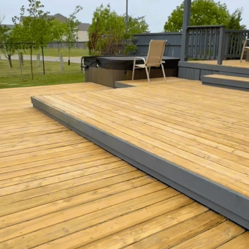 Completed deck with patio