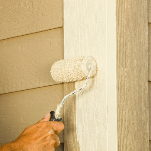 Exterior painting on house siding