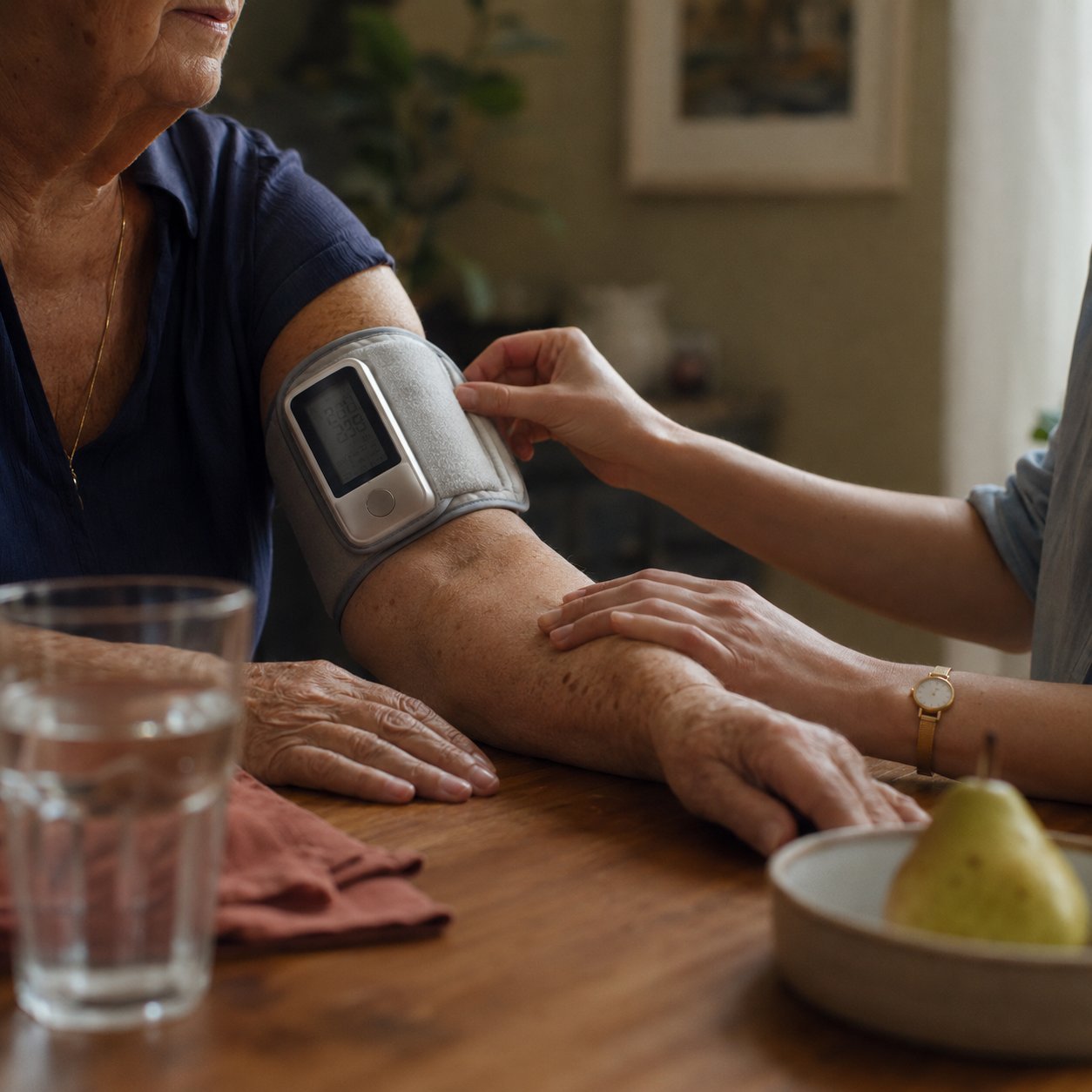 Měření krevního tlaku u seniora — No Stress Health