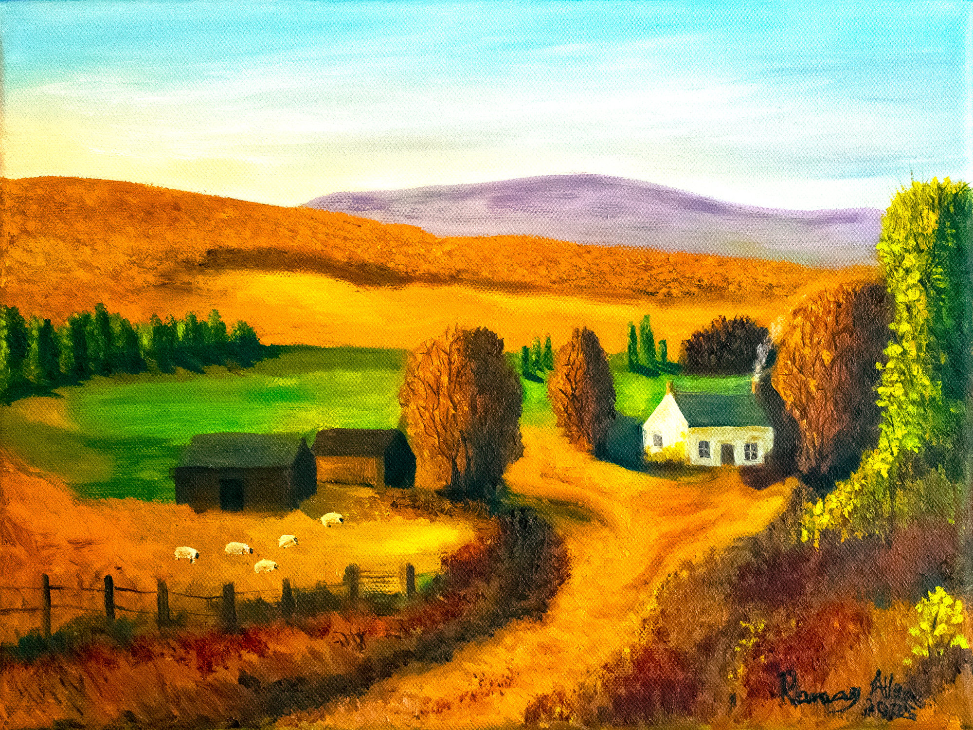 Autumn Glenisla — Oil on canvas by Ramsay Allan, 2025