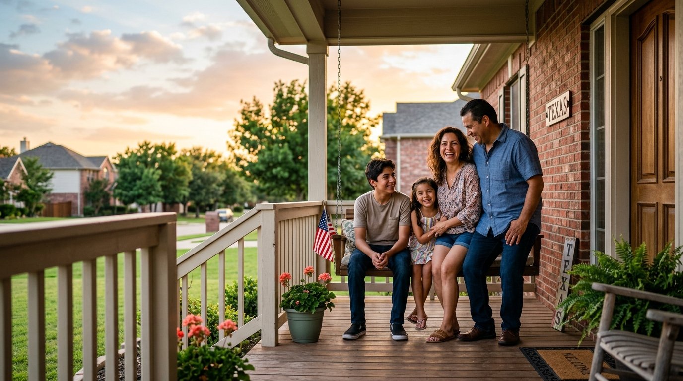 Happy Texas family outdoors