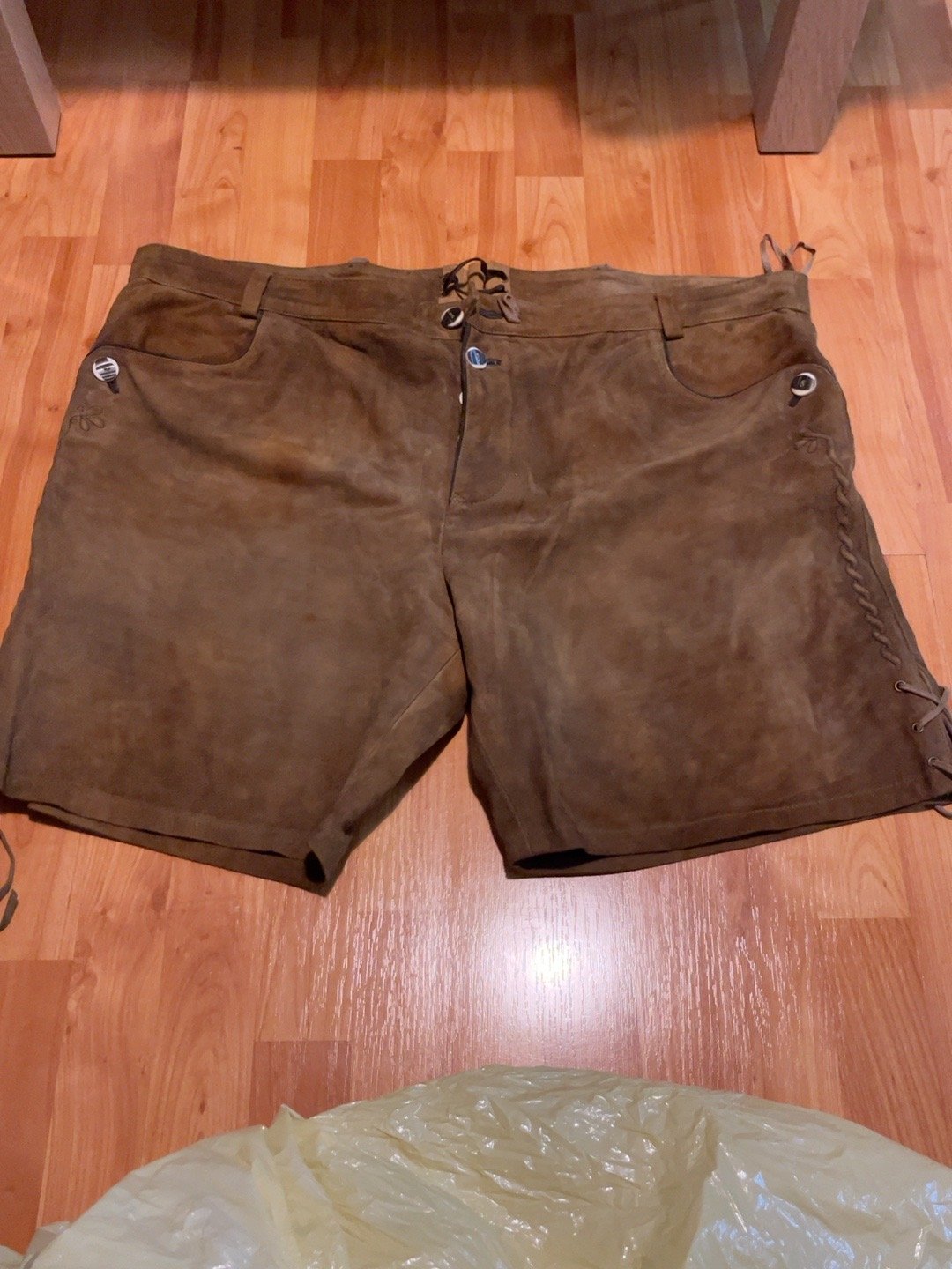 Hnědé krátké Lederhosen bez kšand, pánská položka č. 4
