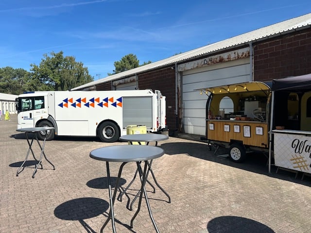 Wafelicious foodtruck opgesteld op een evenementenlocatie