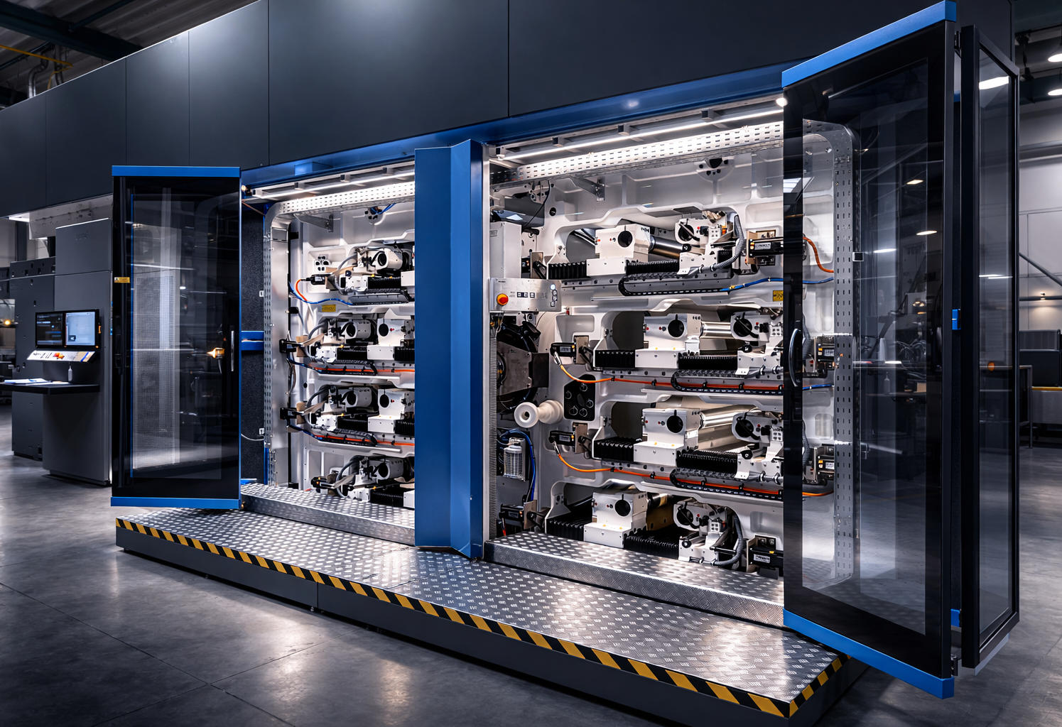 Tiskový uzel — detail interiéru