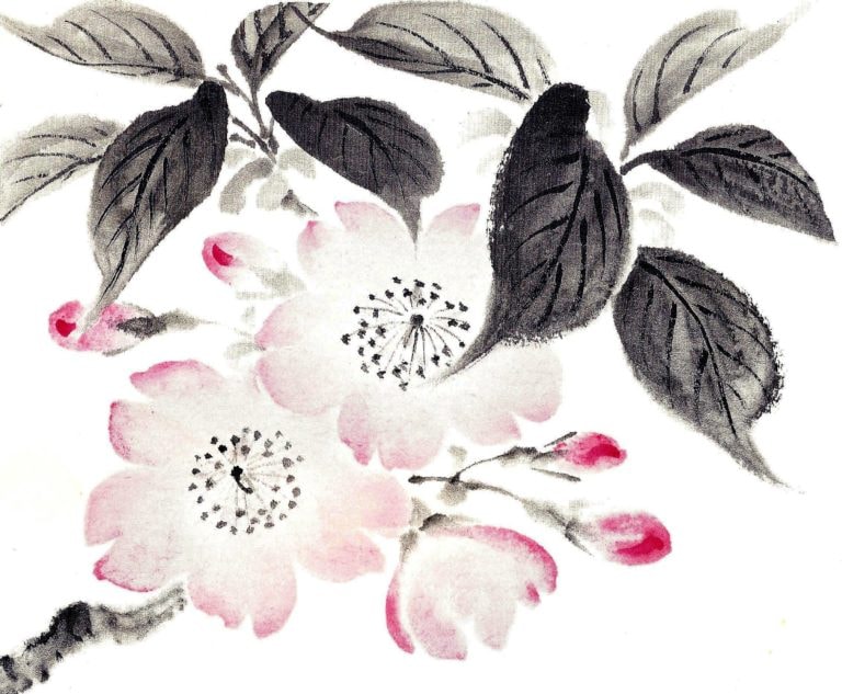 Ikebana International — logo kersenbloesem