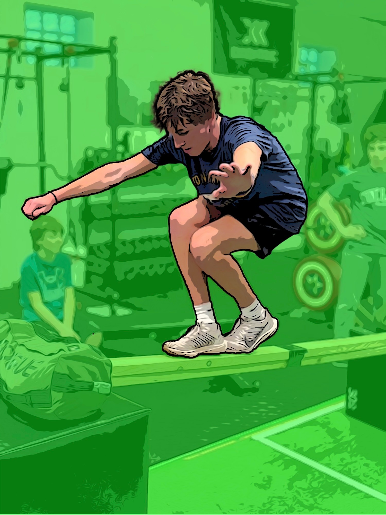 Athletes building movement skills