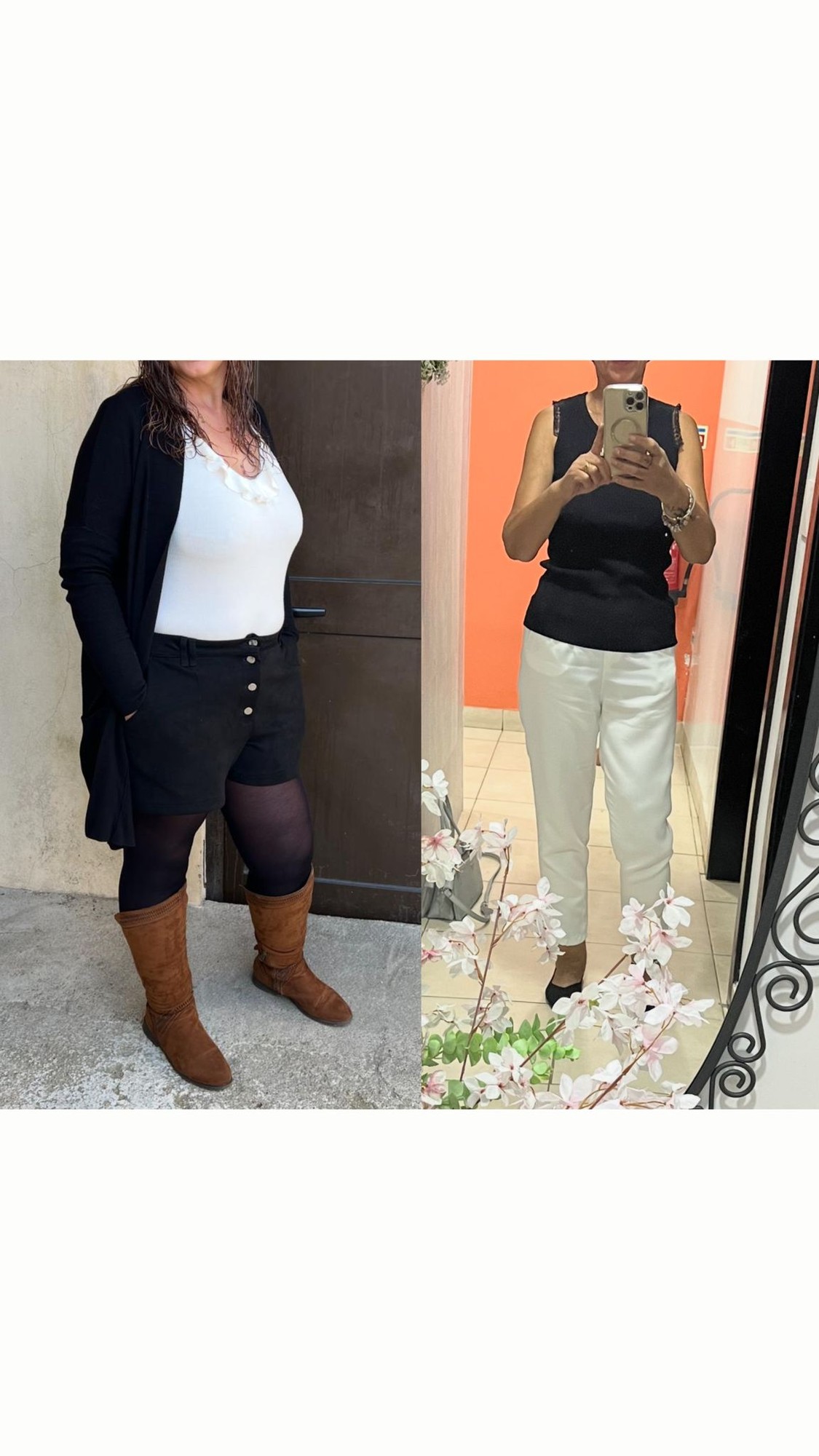 Transformação antes e depois