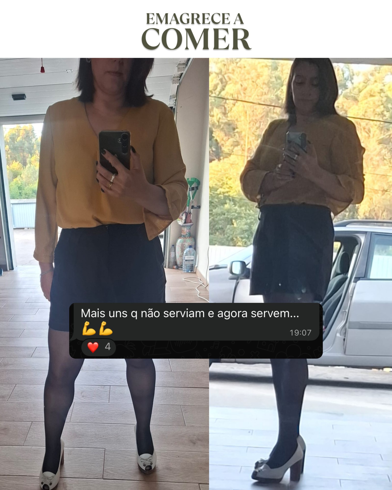 Transformação antes e depois