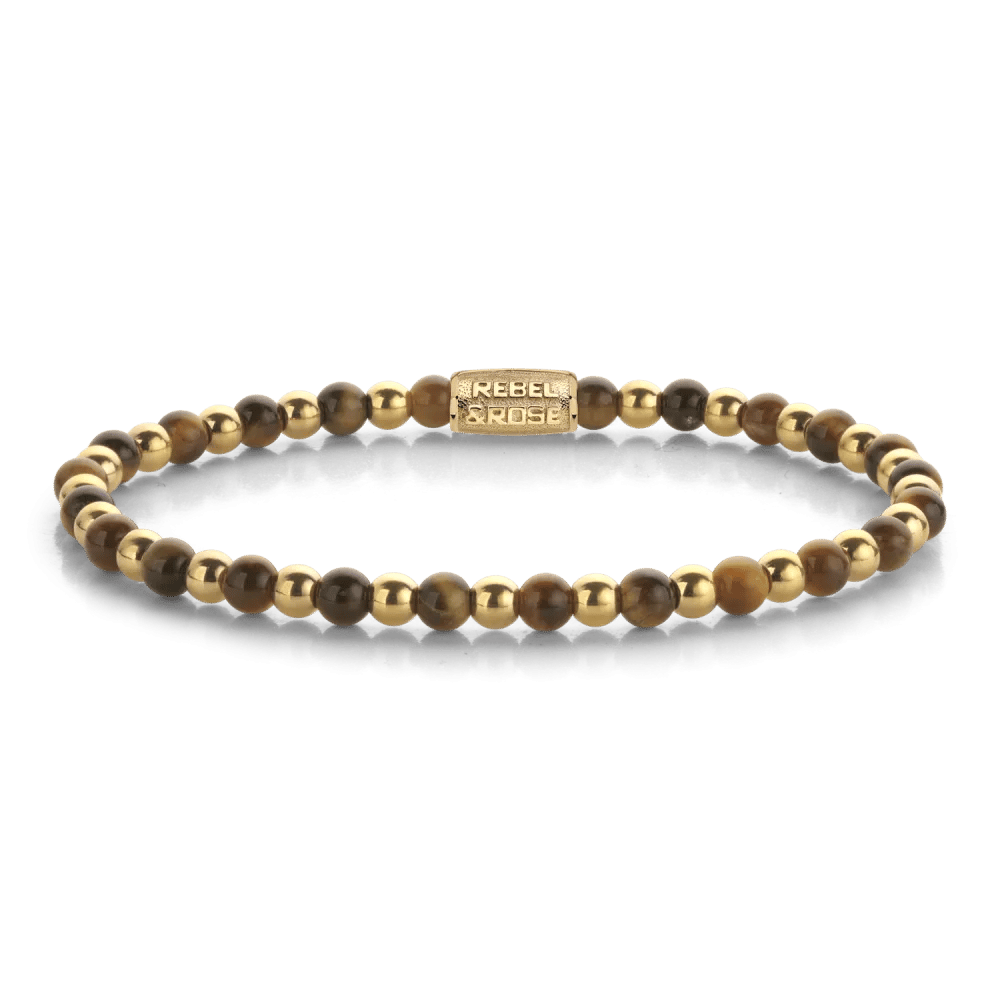 Beads - Tiger Lily Duet gold-coloured armband – Bruin