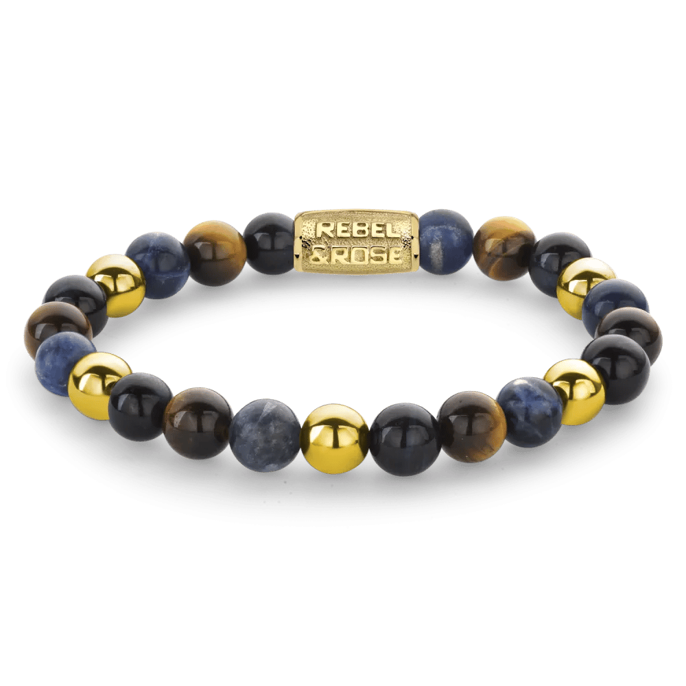 Beads - Blue Rain gold-coloured armband – Blauw, Mix
