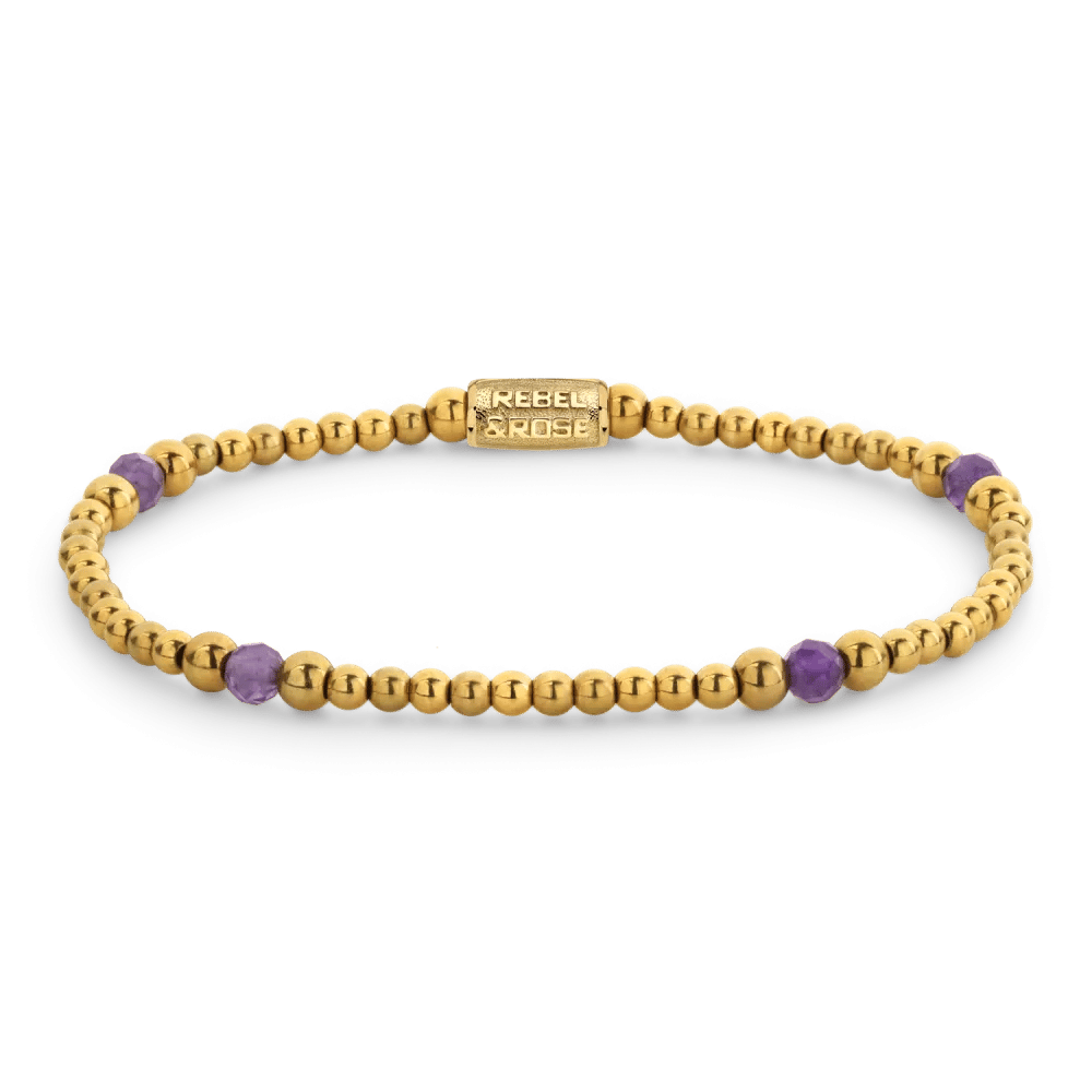 Beads - Touch of Purple Glam Rocks armband – Paars, Goud