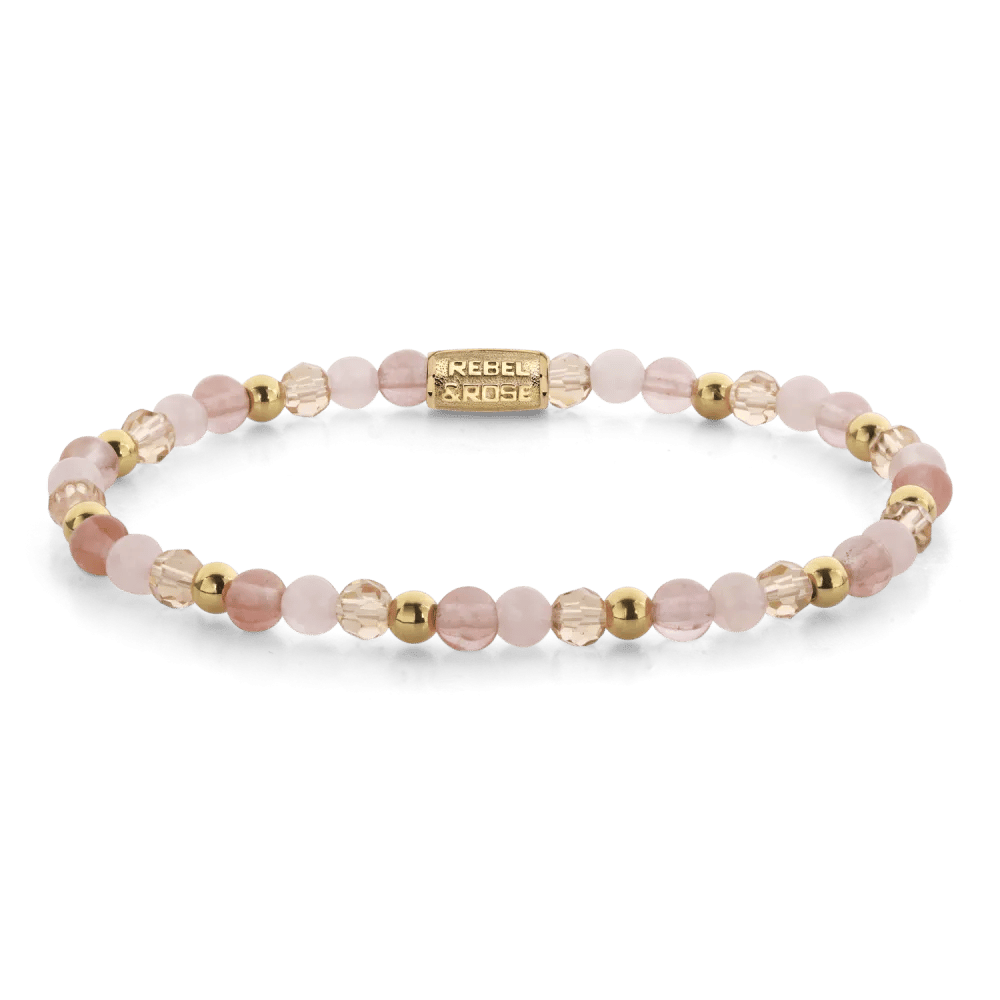 Beads - Roses and Cherry Glam Rocks armband – Roze, Goud