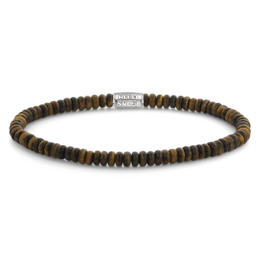 Tiger Lily Round Slices armband – Bruin