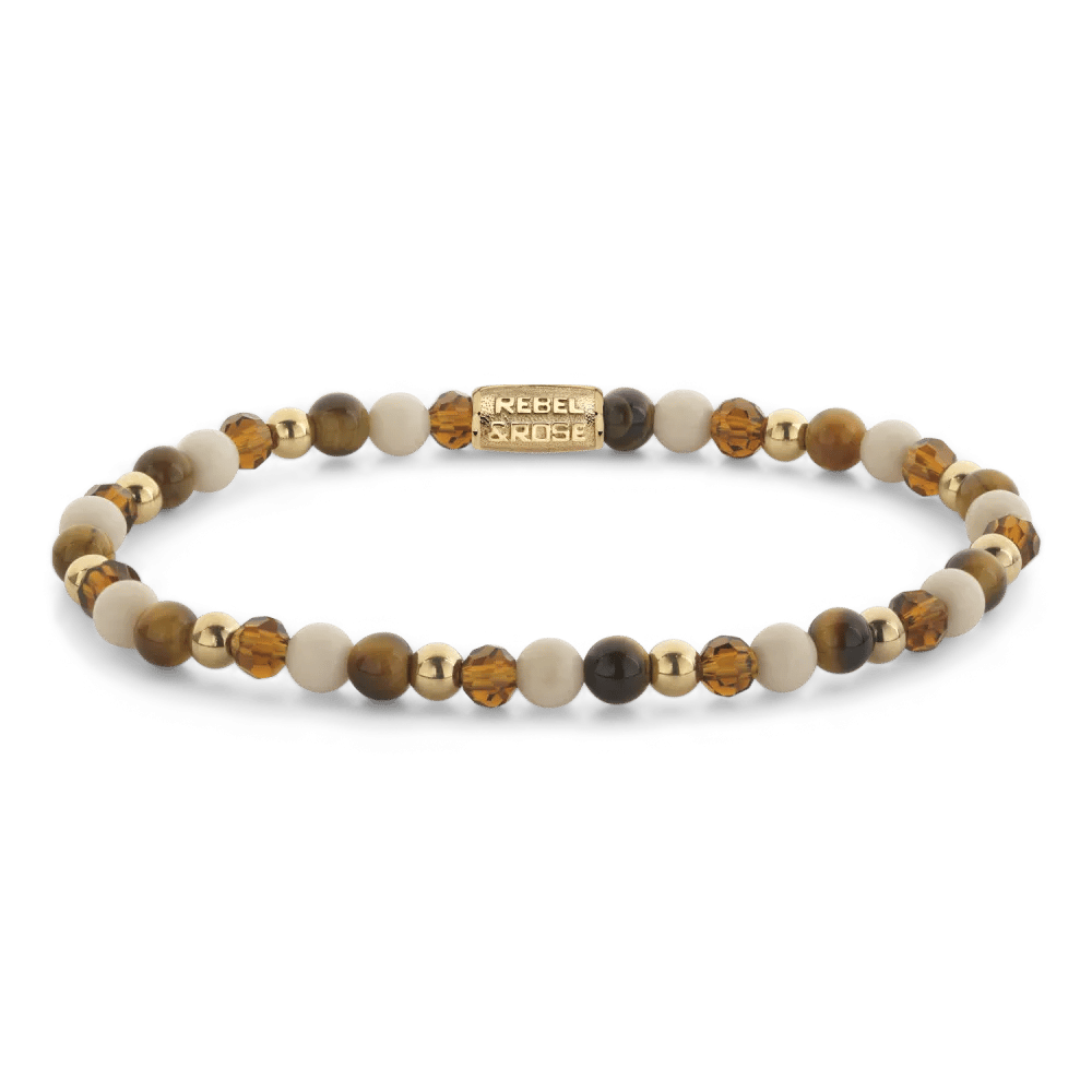 Beads - Autumn Love Glam Rocks armband – Bruin, Mix, Goud