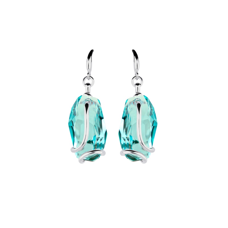 Meteor Turquoise oorbellen – Zilverkleurig, Turquoise