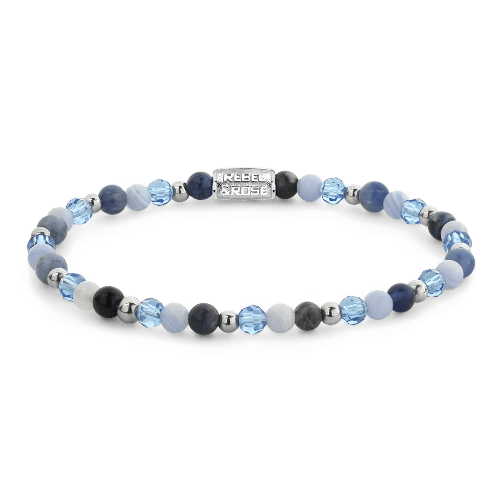 Beads - Winter Blues Glam Rocks silver-coloured armband – Zilver, Blauw, Mix