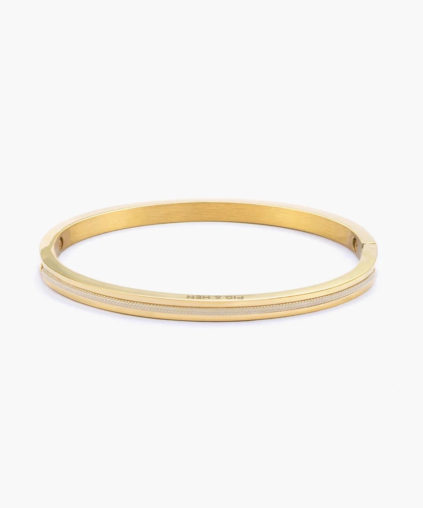 Maya Lou 4mm armband – Ivory Gold