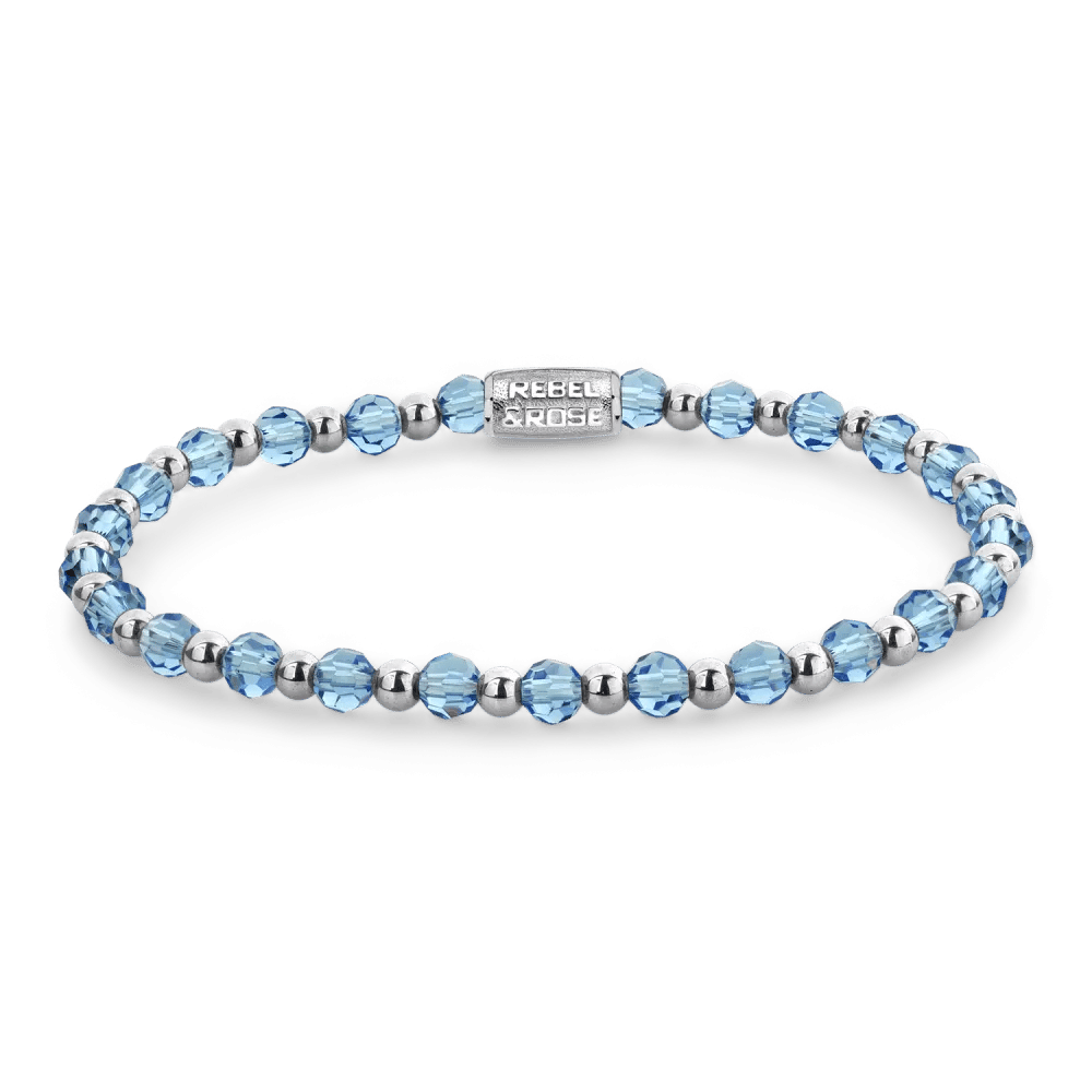 Beads - Mix Winter Blues Glam Rocks silver-coloured armband – Zilver, Blauw, Mix