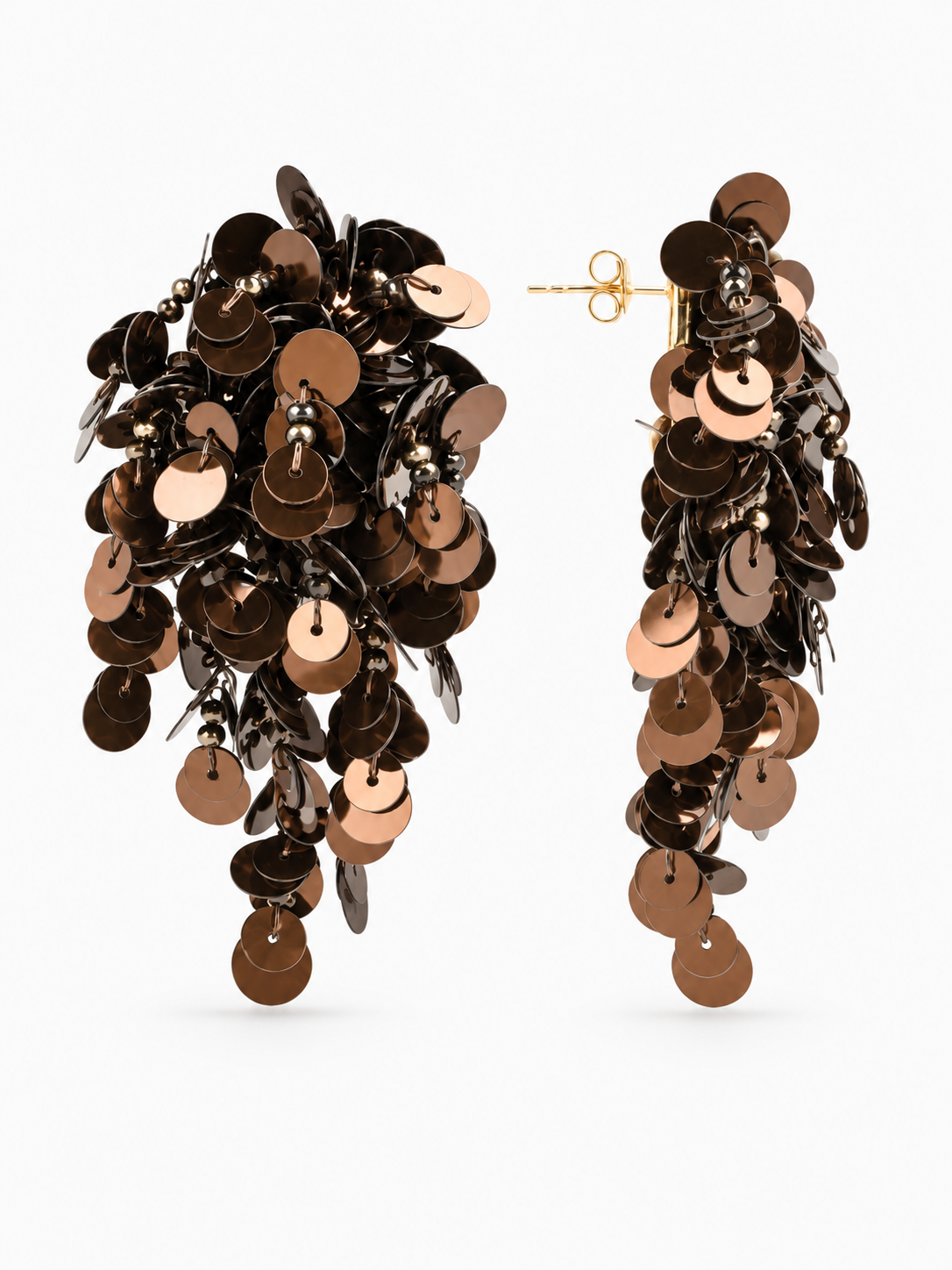 Annette oorbellen – Metallic bruin