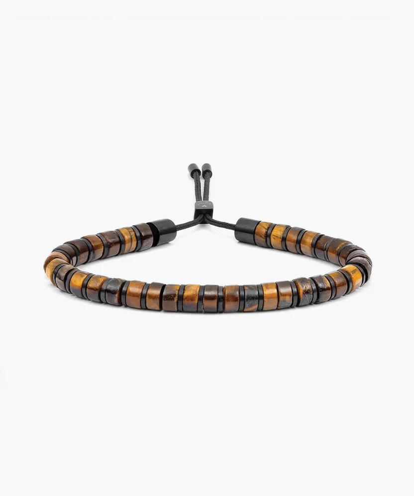 Brontide 6mm Adjustable armband – Tiger Eye Black