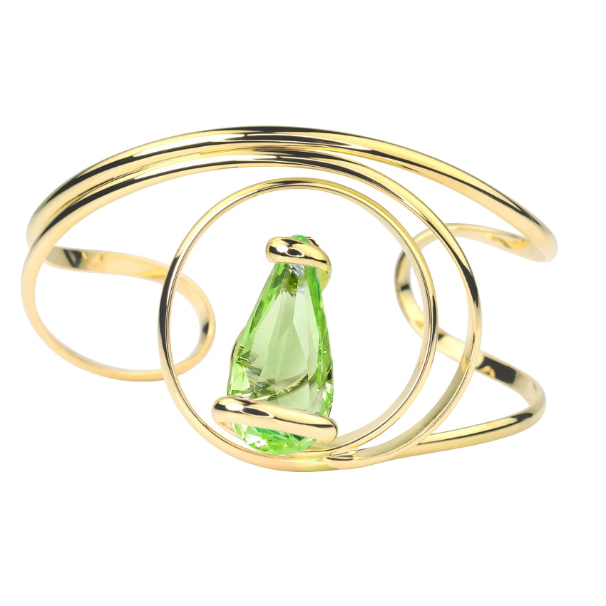 Aura Peridot armband – Goudkleurig, Groen