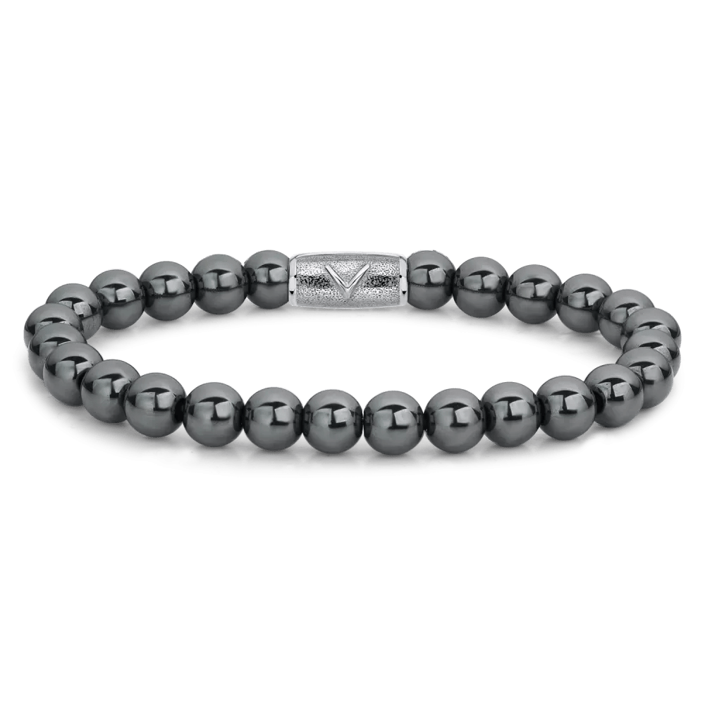Beads - Grey Silver Shine DV armband – Grijs