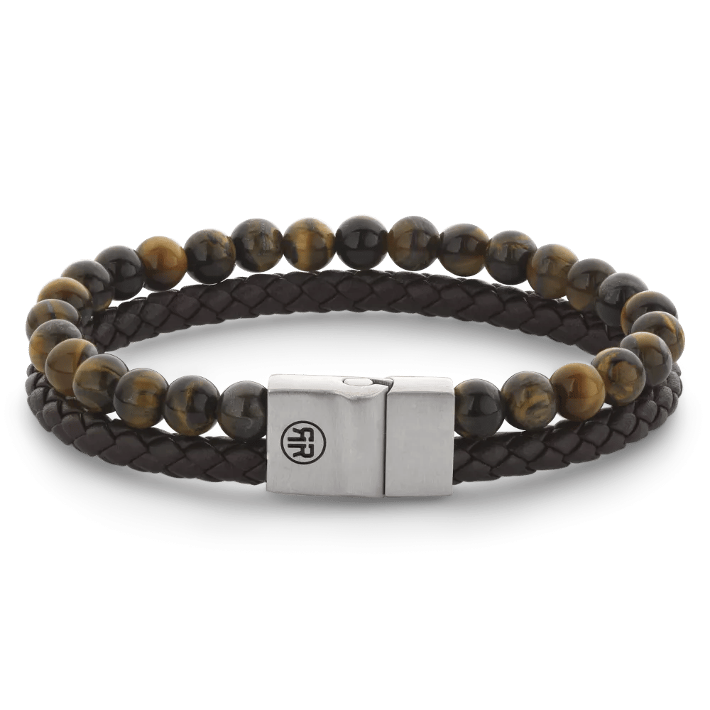 Full Metal Combo 12mm Tiger Lily armband – Bruin