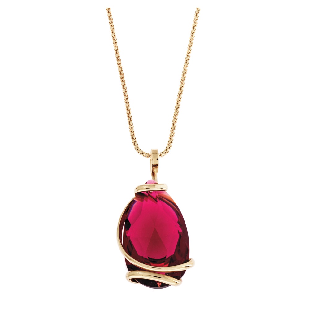 Big Drop Bordeaux ketting – Goudkleurig, Bordeaux