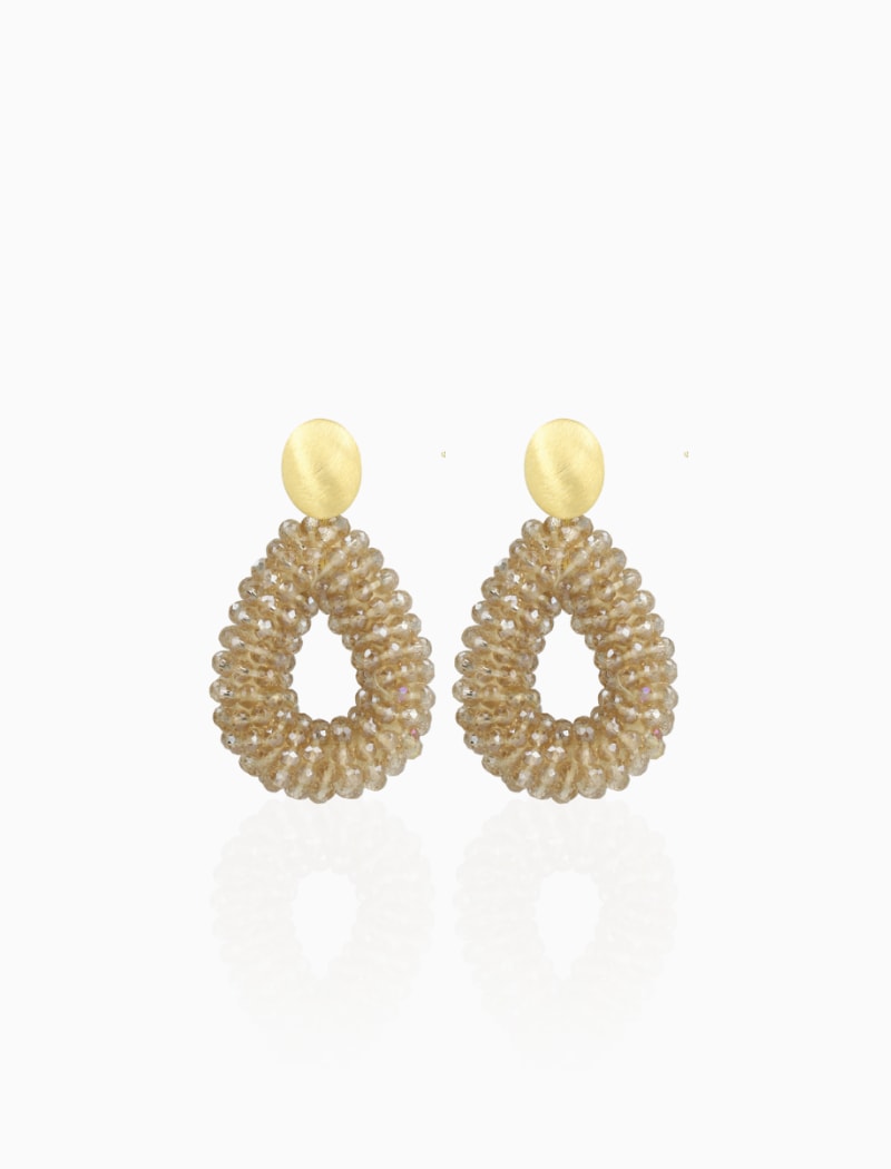 Berry Glassberry druppel oorbellen – Champagne