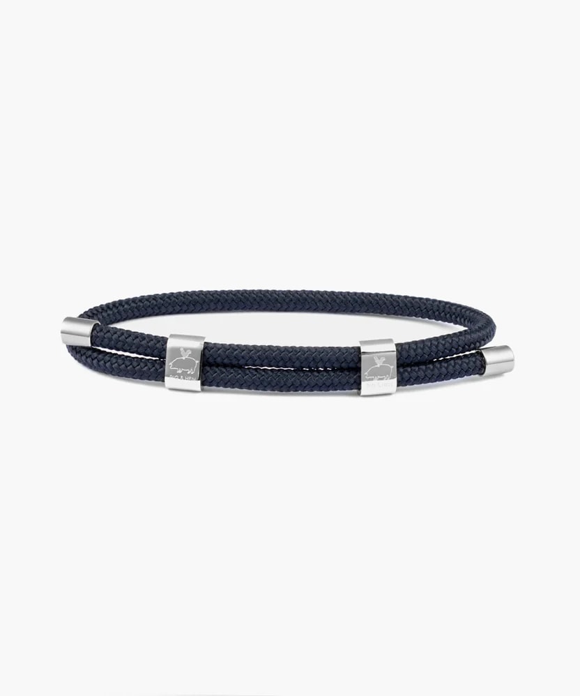 Little Lewis DBL armband – Navy Silver