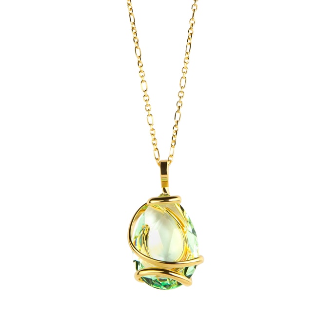 New Drop Peridot ketting – Goudkleurig, Groen