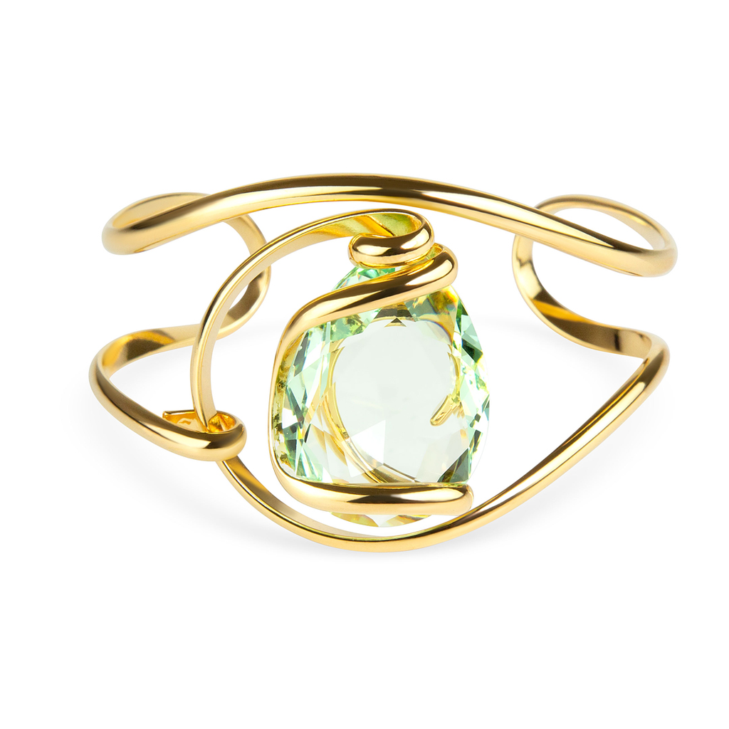 New Drop Peridot armband – Goudkleurig, Groen